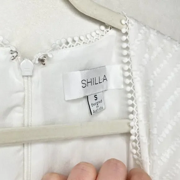 Shilla Chevron Swiss Clip Dot Short Sleeve Classy Fit and Flare Mini Dress Small - Picture 6 of 14